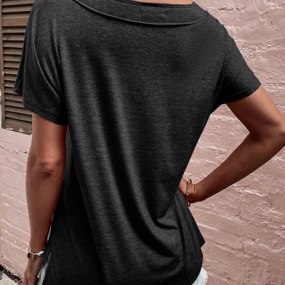 Cozy V neck Dolman Sleeve Loose Fit Top - Picture 6 of 8